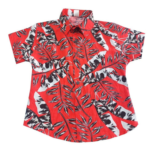 Camisa Hawaiana Estampada Niños Canchera Fibrana 4-16 Verano