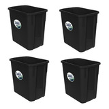 4 Pack Bote De Basura Rectangular 4l Color Negro