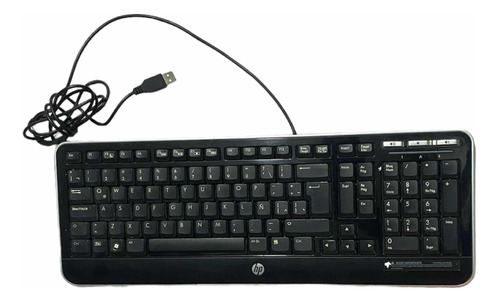 Teclado Hp Negro Con Cable Para Computadora