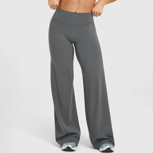 Casual Pantalones Licra De Tiro Alto Corte Amplio Yoga\u002Fgym | MercadoLibre