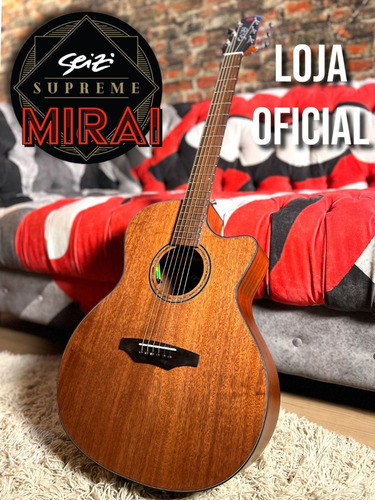 Violão Acústico Seizi Supreme Ryu Mirai Mahogany Com Bag