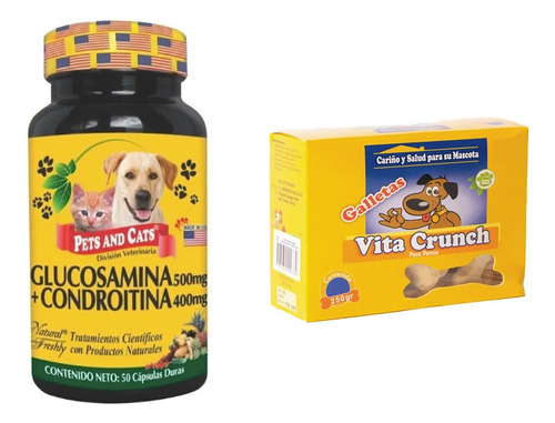 Glucosamina Condroitina Para Mascotas X 50 + Galletas 