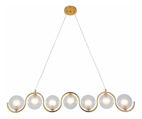 Lustre Pendente Jabuticaba Flip Globos Vidro Molecular 7x G9 Cor Dourado 110v/220v