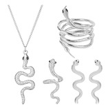 Juego De Joyas De Serpiente Para   Aretes Colgantes De