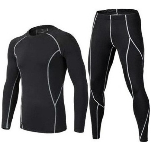 Traje De Baño Conjunto Manga Larga Surf Natación Buceo Negro