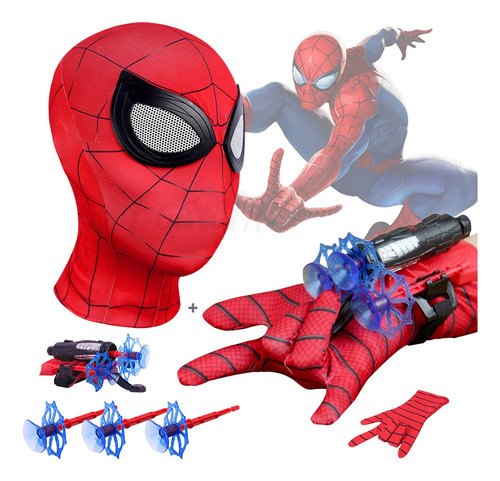 Guantes Spiderman Para Niños Juguetes Lanzador+ Máscaras L