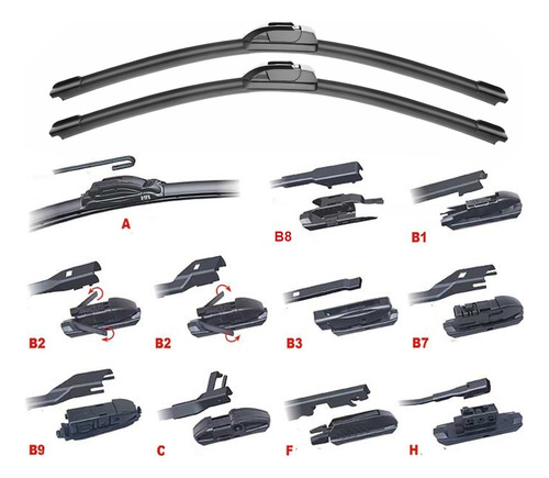 Kit 2 Escobillas Delantera Flex Goma Bmw Serie 5 2003 A 2009 Foto 7