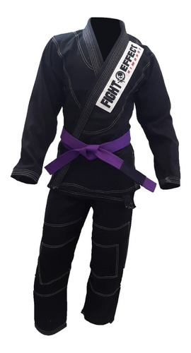 Kimono Negro Jiu Jitsu Brazilian Bjj Tramado Incluye Faixa