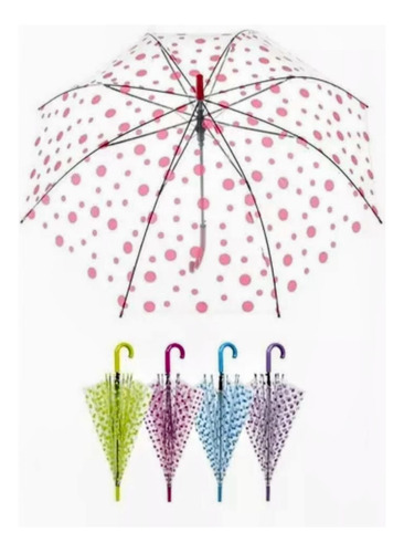 Paraguas Infantiles De Puntos O Burbujas Transparentes
