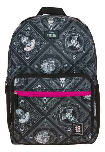 Mochila Negra Escolar Grande Primaria Secundaria Prepa La Sirenita, Blancanieves, Cenicienta, 101 Dalmatas, Villanas Super Cool Chenson Original Msi 