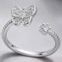 Anillo Plata 925 Zircon Ajustable Mariposa Regalo Mujer | Envío gratis