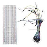 Kit Protoboard Grande 840 Puntos+ 65 Cables Jumpers Puentes