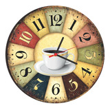 Relógio De Parede Estilo Rústico Vintage Café Cozinha 03