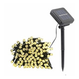 Luces Navideñas Solar 50 Led 10m Exterior Blanco Calido Casa