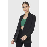 Blazer Cuatro Botones Decorativos Negro Nicopoly