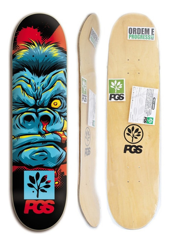 Shape De Skate Profissional Pgs Monkey 7.8  + Lixa Grátis