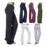 Pantalones De Yoga Con Botones Elásticos