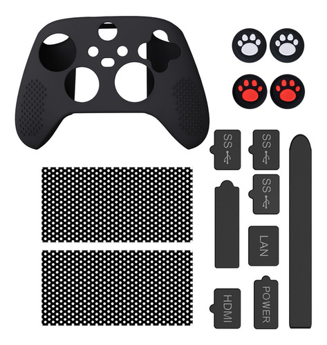 Kit De 16 Protector Para Xbox Series X+funda Silicon Control