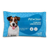 Lenços Umedecidos Para Cães Gatos C/50 Toalhas Pet Clean