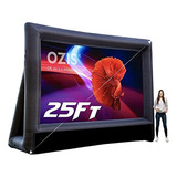 Ozis 25ft Inflable Pantalla De Cine Para Proyector Al Aire L