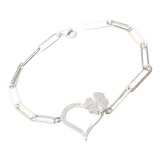 Pulsera Plata 925 Italiano Corazon Cubic Pave Ppl354 