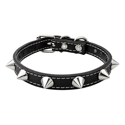 Collar Perro Xs Piel Con Picos Metálicos Tipo Rocker - Negro | MercadoLibre