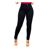 Calça Feminina Jeans Preta Skinny Cintura Alta Modeladora