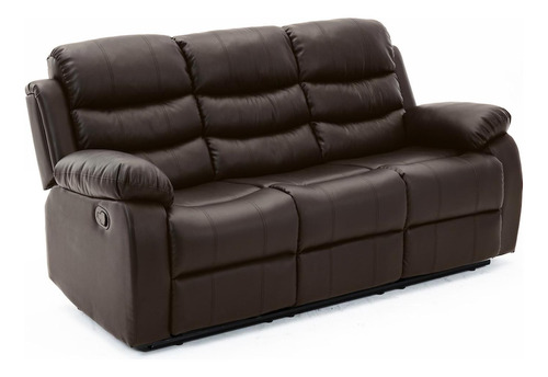 Sillon Reposet Reclinable 3 Cuerpos Tapizado En Simil Cuero