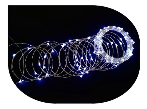 2 Fio Prata Luz Fada 10m 8funções Bivolt Decor Natal Branca