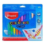 Crayones Ceras Retractil Maped Twist X12 Colores Arte