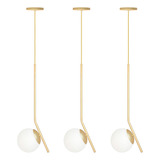 Kit 3 Pendente Globo 15 Esfera Jabuticaba Inclinado Orbit Cor Dourado Lâmpada Branco Quente 110v/220v