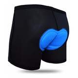 Shorts Gel Silicone 3d Coolmax Azul Ciclismo Bicicleta Cueca