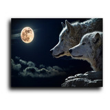 Cuadro Decorativo Canvas  Comedor 60x80cm Lobos