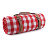 Manta De Picnic Impermeable Para Viajes Y Camping En Rojo Y