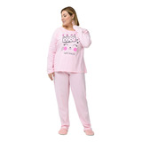 Conjunto Pijama Plus Size De Algodão Sweet Princess Rosa