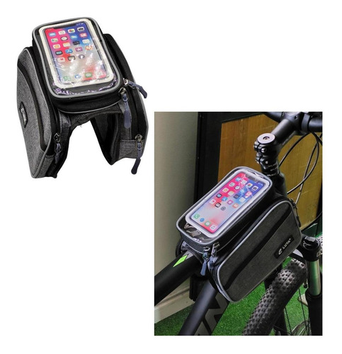 Bolso Porta Celular Para  Bicicleta Doble Compartimiento