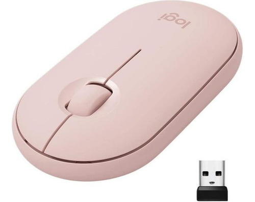 Mouse Sem Fio Pebble Logitech Slim, Usb, Bluetooth - Rosa