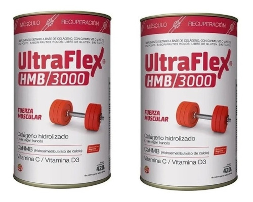 Colageno Hidrolizado Ultraflex Hmb/3000 Fuerza Muscular X 2u