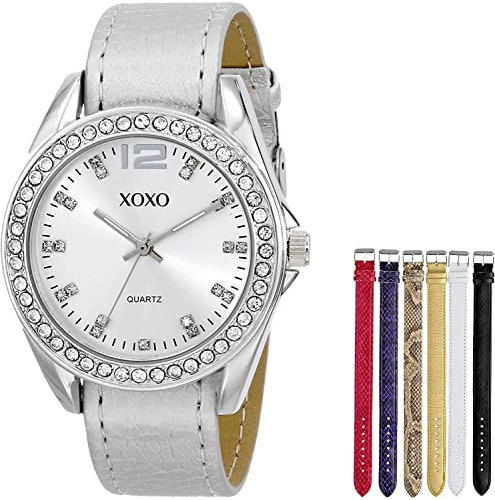 Xoxo Reloj Para Mujer Xo9062 En Tono Plateado Con Correas In