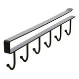 Perchero Para Estantes Metal Multiuso Cocina Baño Placard Color Negro