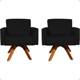 Kit 2 Poltronas Decorativas Cadeiras Giratórias Para Sala