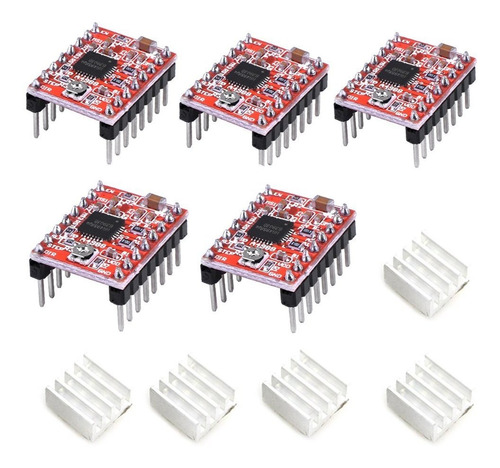 Hiletgo 5 Unidades A4988 - Modulo De Controlador De Motor P