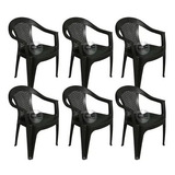 Envio Gratis Pack De 6 Sillones Verona Negros Mascardi D/fab