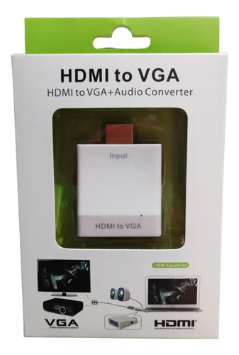 Cabo Conversor Adaptador Projetor Pc Hdmi Para Vga + Audio 