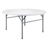 Mesa Redonda Dobrável Ao Meio 154cm/ Vira Maleta - Duratec