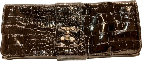 Cartera Estilo Clutch, Fiesta, Strass, Negra, Chica