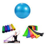 Bola Suiça Pilates Pequena + Faixa Elastica + Kit Mini Band