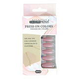 Press On Nail Tip Forma Coffin Color Coral Oscuro Cherimoya