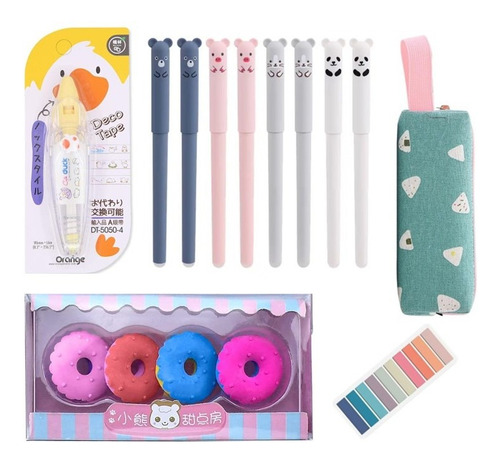 Set Artículos De Escritorio Accesorio Papeleria Kawaii Korea