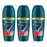 Desodorante Roll-on Rexona 50ml Masc Antibac Inv-kit C/3un